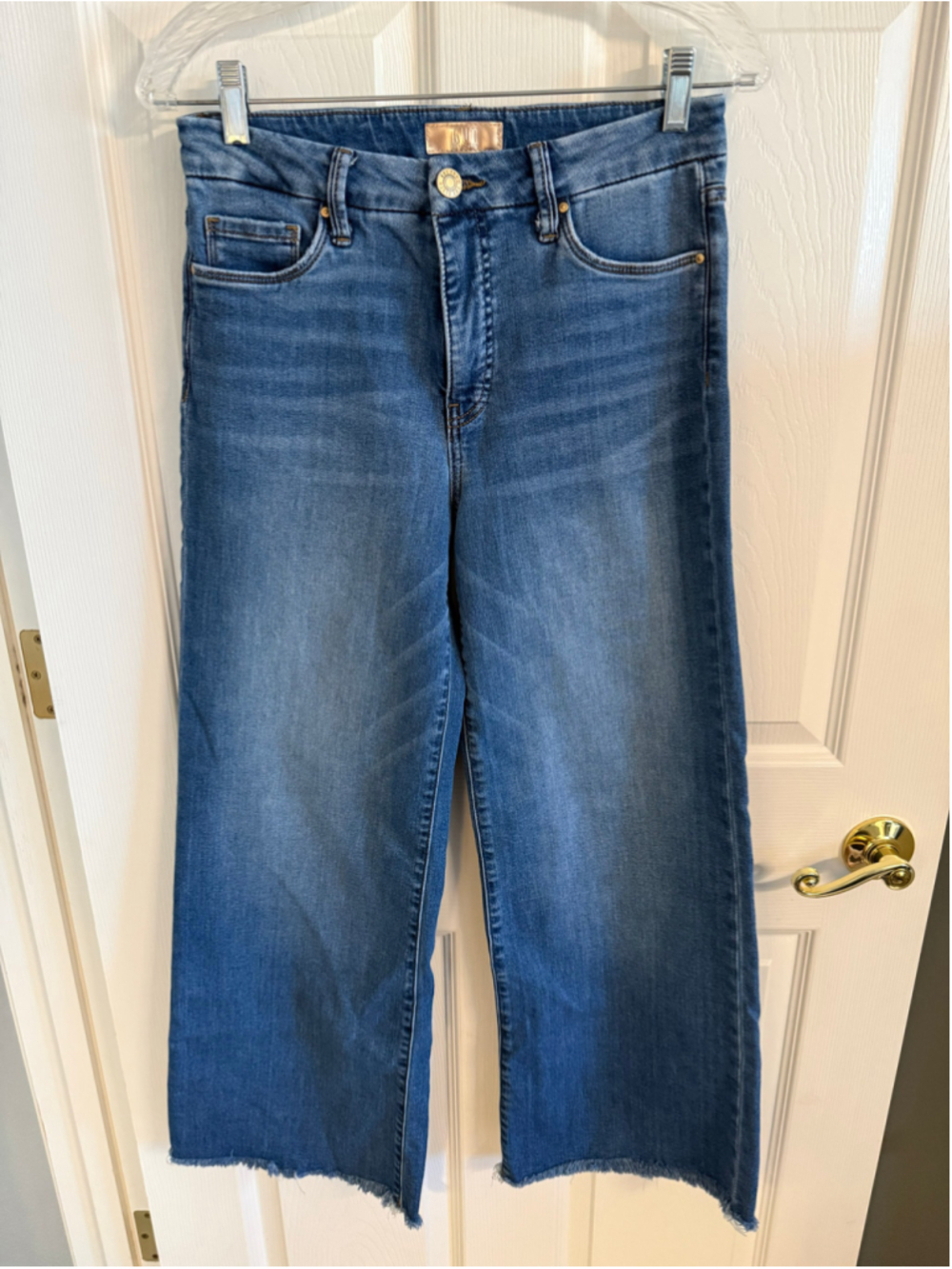 KUT from the Kloth Meg High Rise Fab Ab Wide Leg Jeans Size 2 Raw Hem
